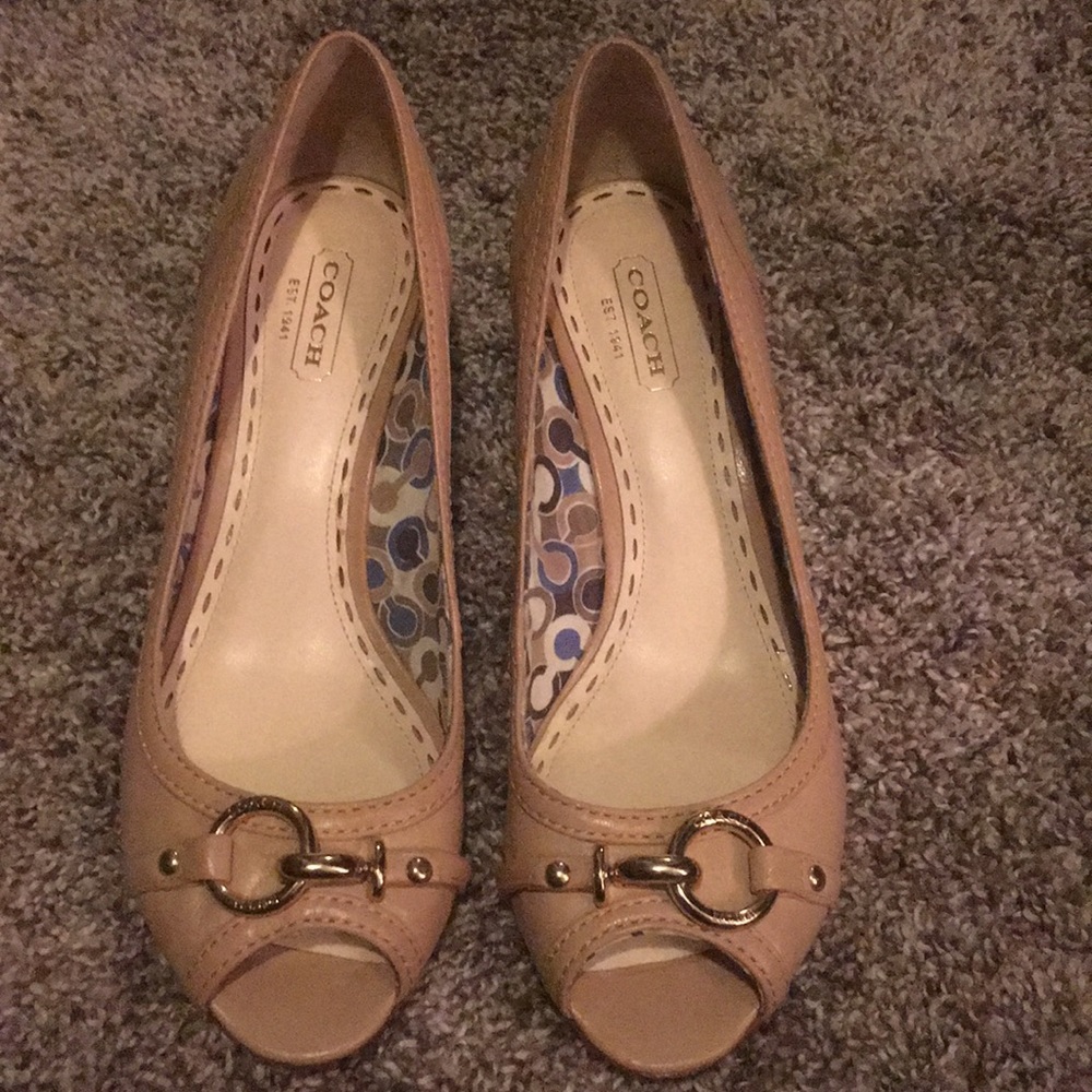 Coach leather wedges